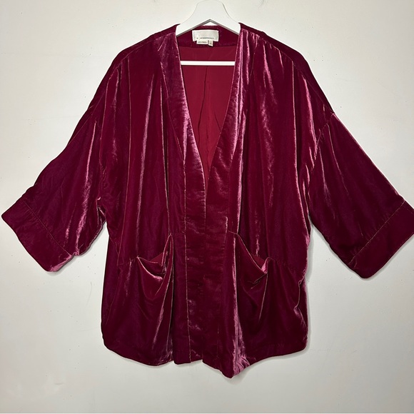 Anthropologie Jackets & Blazers - Anthropologie Esme Velvet Kimono Jacket Oversized Boxy XS